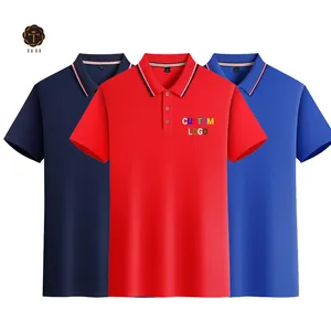 Camisa polo de golfe personalizada com logotipo bordado 100% poliéster, camiseta polo plus size para homens, camisa polo de tamanho grande