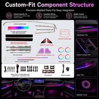 Kit d'éclairage d'ambiance intérieur de voiture sur mesure 2024-2026, éclairage dynamique RGB, synchronisation musicale, Plug & Play, tableau de bord/éclairage de portière