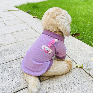 Sudaderas tipo waffle para mascotas, ropa para perros de color sólido, sudaderas con capucha de poliéster para mascotas pequeñas, ropa para otoño e invierno - Product Image 2