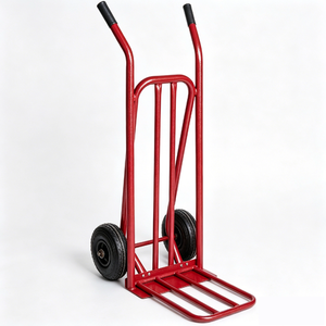 Carretilla <span class=keywords><strong>de</strong></span> Plataforma <span class=keywords><strong>de</strong></span> Acero Reforzado <span class=keywords><strong>de</strong></span> 600 lb con Doble Placa <span class=keywords><strong>de</strong></span> Apoyo, Asas Ergonómicas Dobles, Ruedas Neumáticas Rojas <span class=keywords><strong>de</strong></span> 10 Pulgadas, Carro OEM - Product Image 3