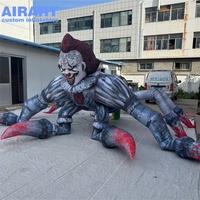 Monstre araignée clown gonflable Bloody Claw pour maison hantée, fête d'Halloween, créature araignée clown gonflable personnalisée
