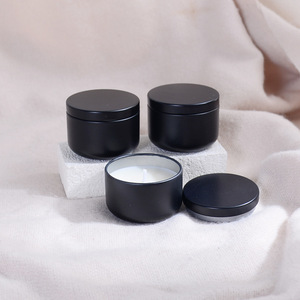 Vela Aromática de 40g en Lata Redonda Negra, Cera de Soja, Decoración para el Hogar, Paquete de Prueba - Product Image 2
