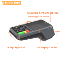I5000 Android 10 Pos pintar, dengan antarmuka Usb untuk Supermarket 2.4 inci portabel semua dalam satu Pos Terminal mendukung 1D/2D Barcode