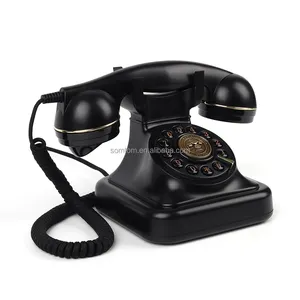 Hot Sale Wired LAN Old Style Brass Retro Vintage Desk Phone Decor Audio Guestbook Antique Telephones With Recording Function