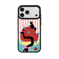Coque de téléphone AG Feeling Black Edge avec motif chat de canapé doré pour iPhone 17, 17 Pro Max, 16 Pro, 15, 15 Pro Max, 15 Pro, 14 Pro Max – Coque magnétique