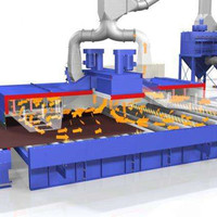 Máquina de limpieza y pintura en aerosol abrasiva tipo transportador de rodillos para acero estructural de haz H