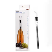 Refroidisseur de vin portable 3-en-1 en acier inoxydable certifié CE, écologique, avec verseur et bouchon, accessoires de bar, bâtonnet refroidisseur de bouteille