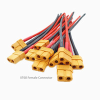Connecteur femelle XT60 anti-étincelles plaqué or, câble en silicone souple 12AWG, fil résistant aux hautes températures pour batterie RC