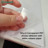 CHEERMO CM08-25006 Étiquette autocollante transparente en PET 0,055 mm, durable, forte adhérence permanente, inscriptible, avec doublure blanche épaisse, imperméable