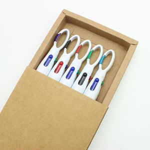 Mosquetón de plástico Shuttle Pens Bolígrafos retráctiles 4 en 1 Bolígrafos multicolores con hebilla - Product Image 5
