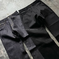 Jeans personnalisés de créateur, coupe droite extensible, denim épais 15oz, coupe bootcut, jambe large, denim brut japonais selvedge, style baggy