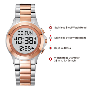 2026 Digital Luxury Quality Muslim Watch Adhan Clock Azan <b>Timer</b> Reminder Clock Wrist for Islamic Gift Customization - Product Image 4
