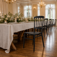 Chaise de salle à manger empilable Napoléon en résine PP, composants de construction pour la location événementielle, mobilier de restaurant et de mariage