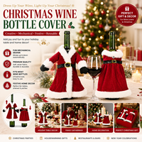 Vente en gros de housses de bouteille de vin mécaniques créatives de Noël, style européen et américain, pour la décoration de table à la maison