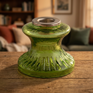 Décoration de Noël faite à la main pour la maison, porte-bougie en verre vert, pour table, 6,98 cm, CDH-19/16942 - Product Image 3