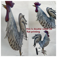 Sculpture de poulet en fer coq de Style ferme ornement de jardin en forme d'animal pour paysage de pelouse d'arrière-cour à la maison