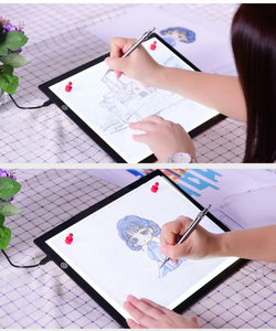 Planche à dessin lumineuse <span class=keywords><strong>LED</strong></span> A2 A3 A4 A5 pour peinture diamant, ultra-fine, avec luminosité réglable et règle intégrée - Product Image 2