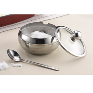 <span class=keywords><strong>Azucarero</strong></span> de <span class=keywords><strong>acero</strong></span> inoxidable 304 de estilo europeo clásico con cucharón - Product Image 1
