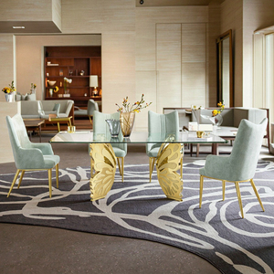 Luxury Apartment Furniture Dinner Room Set Marble <strong>Table</strong> Top Golden Stainless Steel <strong>butterfly</strong> Shape <strong>Dining</strong> <strong>Table</strong> - Product Image 2