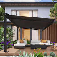 Pergola motorisée rétractable sur mesure, imperméable, pour jardin extérieur, gazebo en aluminium pour restaurant, terrasse