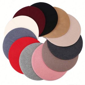 Retro High Quality Women Wool <b>Beret</b> Caps Solid Color Classic Winter Cap French Style Beanie Hats Fashion Lady Hat - Product Image 1