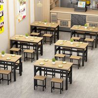 Table à manger commerciale de style moderne Ensemble de chaises à motif carré pour restaurants Cantines Boutiques de nouilles Snack Bars Stands de nourriture Café