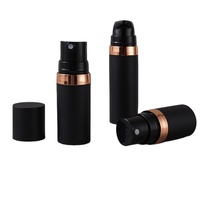 Mini flacon pulvérisateur sans air noir mat 5ml 10ml 15ml avec garniture or rose sérigraphiée pour sérum et lotion de soin de la peau