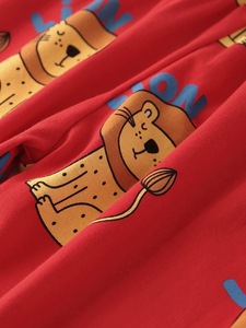 Ensemble <span class=keywords><strong>pyjama</strong></span> imprimé <span class=keywords><strong>lion</strong></span> pour garçons, 2 pièces rouges à manches longues et col rond, vêtements de nuit décontractés pour enfants de 1 à 6 ans - Product Image 6