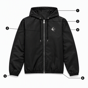 Unisex Winter Hooded Zip-Up Nylon Cotton Lightweight Windbreaker Outdoor Casual Drawstring <b>Hoodie</b> with Letter Pattern - Product Image 5
