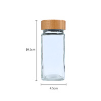 Wadah Penyimpanan Dapur 120ml Stoples Bumbu Kaca Bening Tutup 4oz Tempat Bumbu Persegi Tersedia