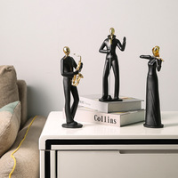 Figurine de jazz abstraite en résine, sculpture de musicien, statue, figurine, artisanat en résine, décoration de maison sur mesure
