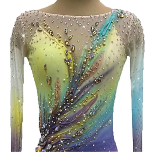 Robe de patinage <span class=keywords><strong>artistique</strong></span> personnalisée pour filles et adolescentes, robes de patinage sur <span class=keywords><strong>glace</strong></span> violettes, costumes de compétition, salle de bal, gymnastique et fitness pour femmes - Product Image 6