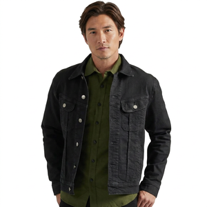 Premium Denim Style High Quality Breathable Long <b>Thin</b> Front Men's Motorcycle Jacket Slim Fit Polyester Cotton New Arrival - Product Image 2