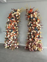 Ensemble de support de fond de scène pour mariage vintage T84, décorations florales d'automne, arche en corne, arche florale orange, arrangements floraux, arche de mariage à vendre