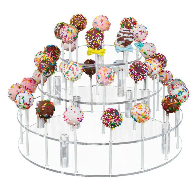 Doorzichtige Acryl Lolly Display Stand Op Maat Gemaakte Acryl Lolly Rack Candy Lolly Stand Rond