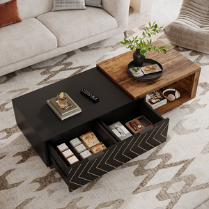 <span class=keywords><strong>Table</strong></span> basse extensible réglable de 42 <span class=keywords><strong>à</strong></span> 65 pouces de longueur, <span class=keywords><strong>table</strong></span> d'appoint réversible avec rangement central, pour salon, appartement, maison - Product Image 3