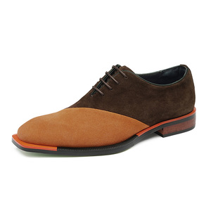 Men's new style leather polished anti-slip suede color-matched British-style business Oxford <b>shoes</b> - Product Image 5