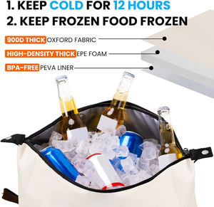 Yüksek kaliteli büyük yalıtımlı beslenme çantası soğutucu çanta bakkal alışveriş kamp yol yumuşak taraflı - Product Image 4
