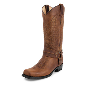 <span class=keywords><strong>Stivali</strong></span> Chelsea da Uomo Personalizzati con Punta Quadrata, Tacco Grosso Antiscivolo, Stile <span class=keywords><strong>Cowboy</strong></span> Biker, Ricamati, <span class=keywords><strong>Stivali</strong></span> Western - Product Image 3