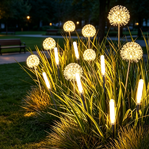 Factory Various Size Wire Ball Dandelion <b>LED</b> <b>Light</b> High Lumen IP65 Splashproof For Outdoor Park Lawn And Holiday Lighting - Product Image 1