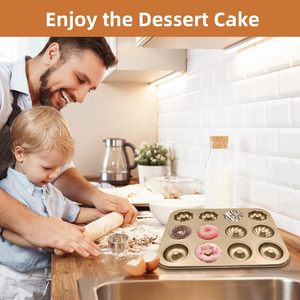 Custom Shape Metal Kitchen Gadget Muffin Cup Mould 6 Cavity Non-Stick <b>Baking</b> Pan With Doughnut Mold Cake Pan for <b>Baking</b> - Product Image 5