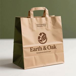 Eco-Friendly Kraft Paper <b>Bags</b> for Shopping Gift Wrapping and Everyday Use with Durable Handles - Product Image 1