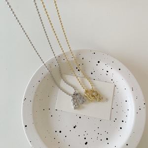 <span class=keywords><strong>Collier</strong></span> avec pendentif en forme d'ours, bijoux en laiton, plaqué or, Bling, diamant, cristal, cœur, ours en peluche, vente en gros - Product Image 6