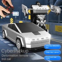 Mobil RC Deformasi Remote Control 1:18, Robot Deformasi Satu Tombol, Model Mobil Balap Elektrik untuk Anak-Anak