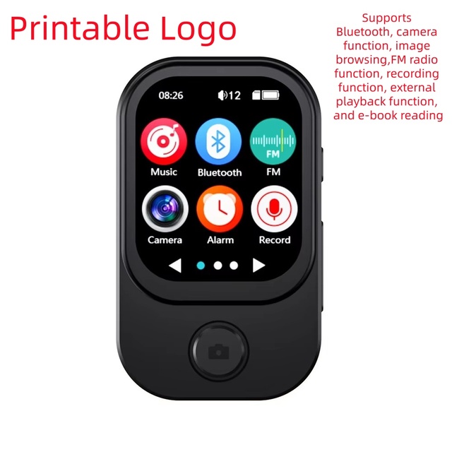 Factory 2026 MP3 Player with 720P Camera BT 5.4 FM Radio E-book Video Recorder Support 128GB TF Card Portable Music Player
