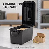 Boîte de rangement pour munitions calibre 50 PP, verrouillable, portable, avec poignée de transport, pour accessoires de tir et de chasse