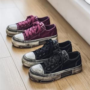 Zapatos de Lona con Plataforma para Hombre, Nuevos Modelos 2026 |   Zapatos Casuales Vintage Transpirables de Verano con Aspecto Desgastado - Product Image 1