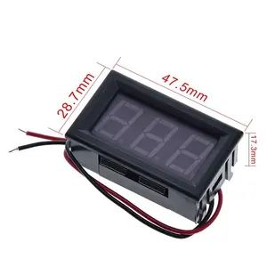 Mini medidor de bateria, voltímetro dc 12v 24v visor led digital voltímetro medidor de tensão