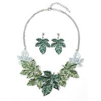 Nouveau modèle 2026 – Ensemble collier en alliage avec peinture à l'huile feuille d'érable verte, best-seller