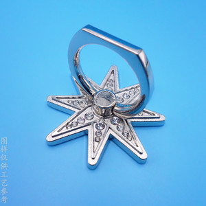 Metal Starfish Ring Holder Zinc Alloy Adhesive <b>Desktop</b> <b>Stand</b> With Rhinestone Finger Buckle Universal Mobile Phone Holder - Product Image 3